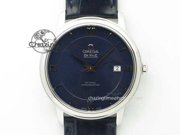 0203 Chic Planet Ocean Master Chrono 45mm SS OM 1:1 Best Edition Blue Dial On Blue Rubber Strap A 8172